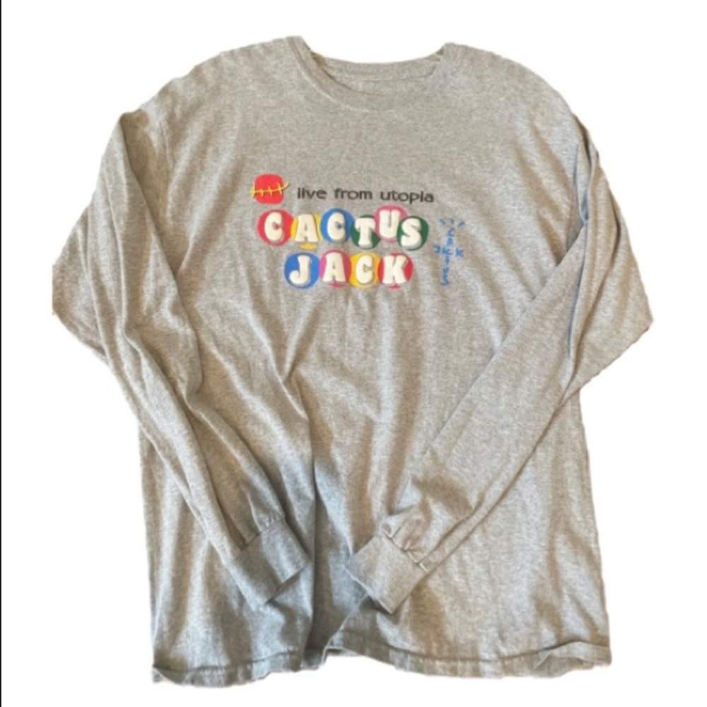 Cactus Jack Live From Utopia McDonald’s Collab Travis Scott gray long sleeve